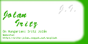 jolan iritz business card